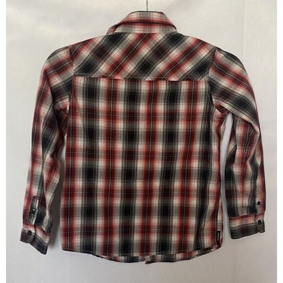 Tony Hawk Red Plaid Long Sleeve Button Down Shirt Boy's Size 7 - Picture 2 of 11